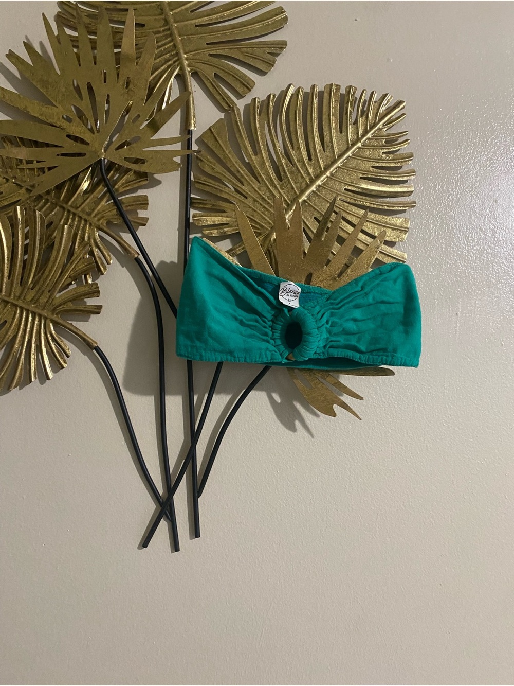 Girls Teal Bandeau Top with Center Ring - Bliss